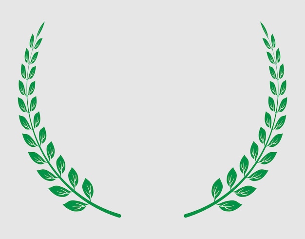 Arte de círculo de hojas de corona verde natural para el trofeo del ganador