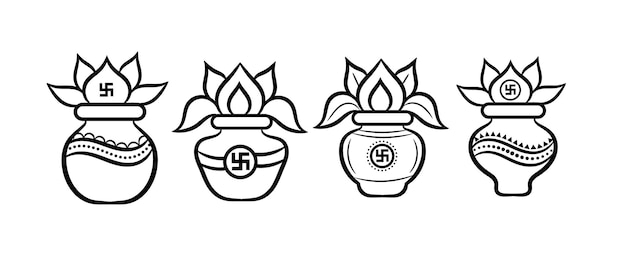 Arte de clip kalash para el logotipo de la invitación de boda