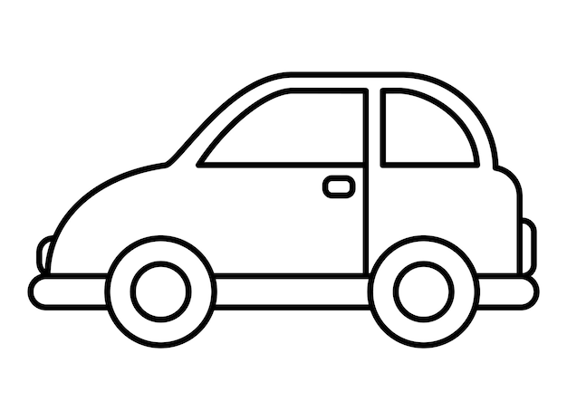 Arte de clips de automóviles Diseño de esquemas para niños dibujo y coloreo Ilustración vectorial