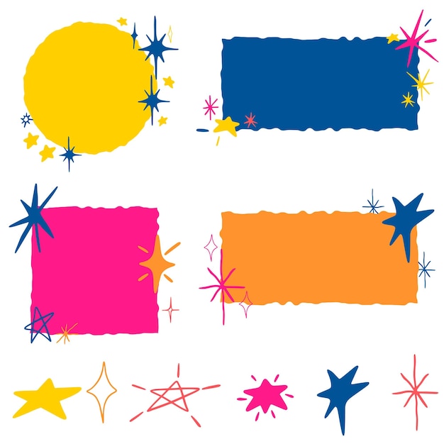 Arte de clips de estrellas abstractas Ilustraciones de estrellas Estrella geométrica Vector de estrellas Patrones de estrellas modernas