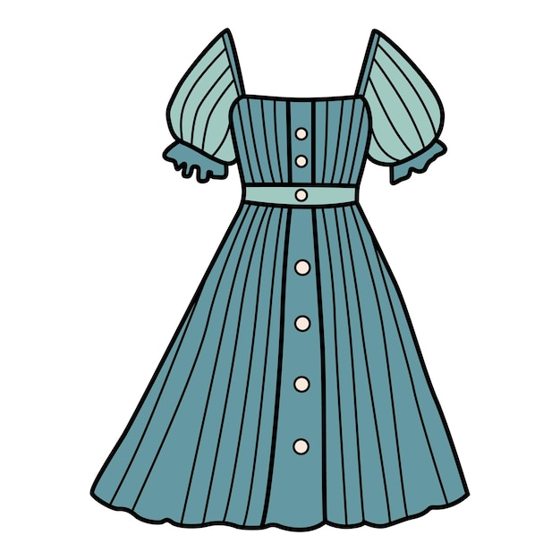 Arte de clips para ilustraciones de moda de vestidos elegantes para mujeres