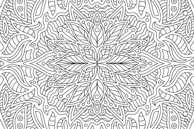 Arte para colorear con estampado floral lineal