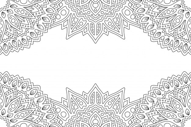 Arte para colorear con patrón y espacio de copia