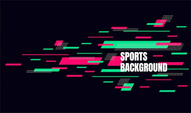 Arte colorido abstracto para el fondo deportivo. Partículas dinámicas