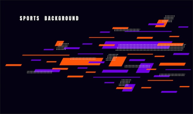 Arte colorido abstracto para el fondo deportivo. Partículas dinámicas