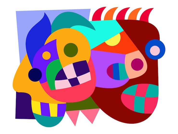 Vector arte colorido del doodle para la decoración