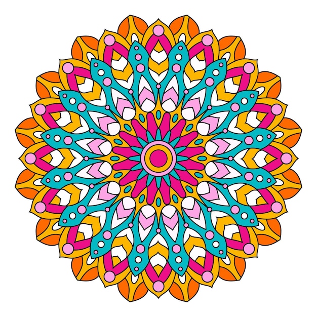 Arte colorido de la ilustración del vector de la mandala