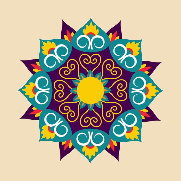 Arte colorido de la mandala del vector