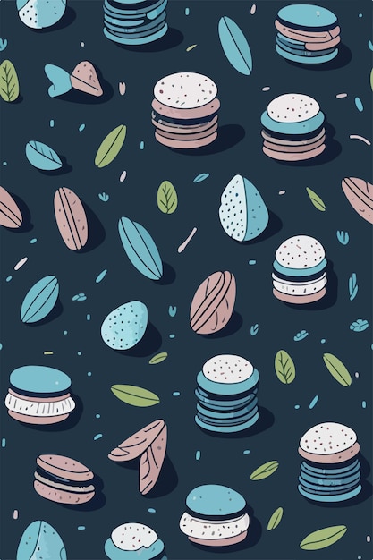 Arte colorido del patrón de macarons de elegancia