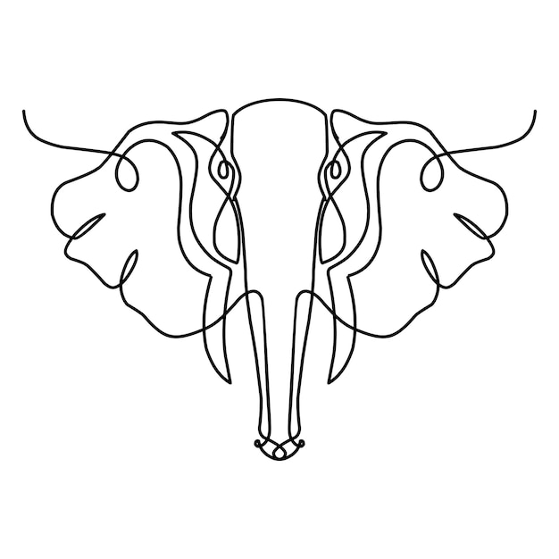 Vector arte continuo de una línea de elefante