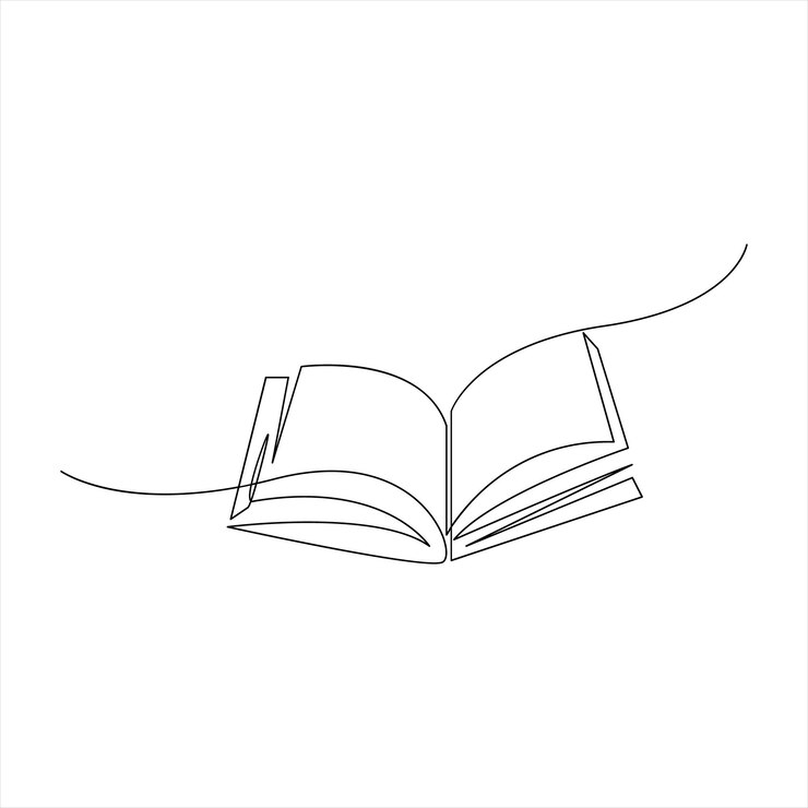 Arte continuo de una sola línea Ilustración vectorial en fondo blanco concepto de libro abierto de educación