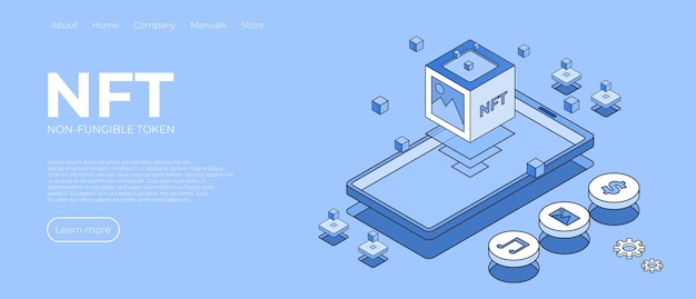 Arte criptográfico arte criptográfico composición isométrica nft con servidores de iconos Concepto de token no fungible Concepto de ilustración vectorial