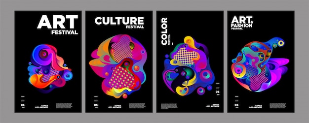 Arte, cultura y moda Portada colorida o plantilla de póster
