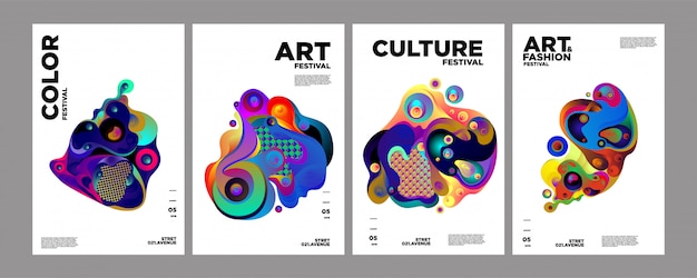 Arte, cultura y moda Portada colorida o plantilla de póster