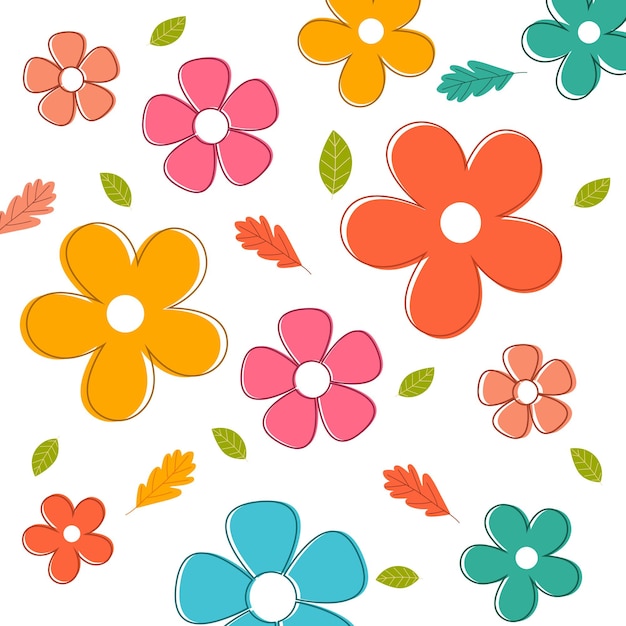 Vector arte de decoración de fondo de flor de moda de primavera moderna de patrón floral