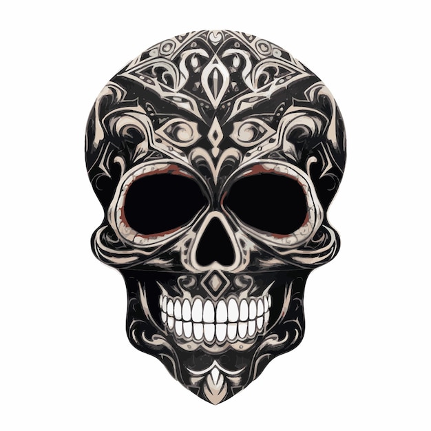 Arte decorativo de la calavera minimalista de halloween