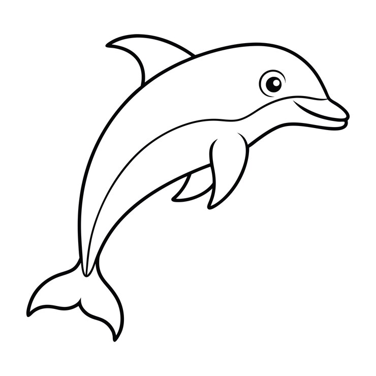 Vector arte del delfín saltando por la línea