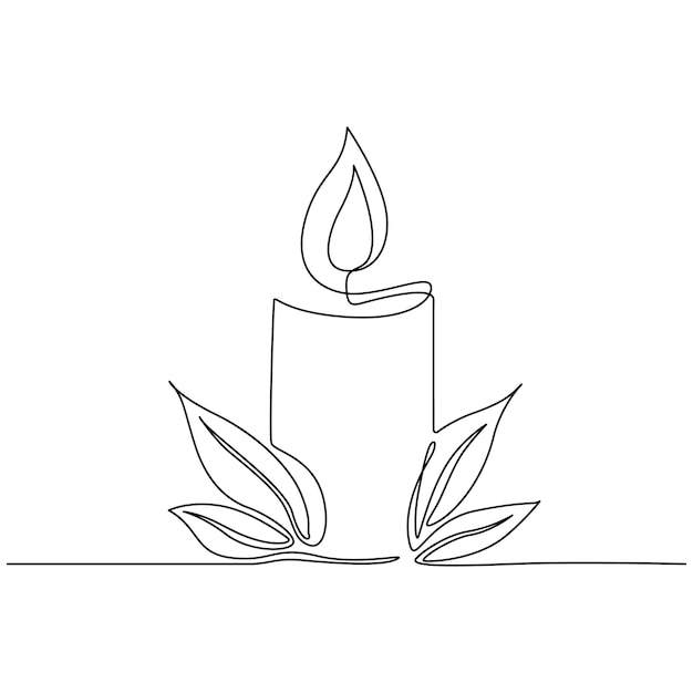 Arte de dibujo continuo de una línea de ilustración vectorial de vela vol2