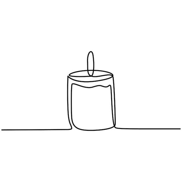 Arte de dibujo continuo de una línea de ilustración vectorial de vela