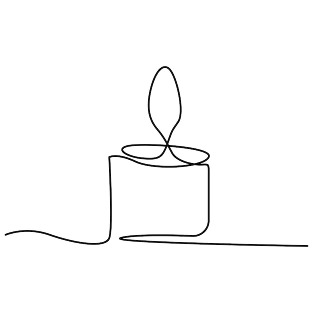 Arte de dibujo continuo de una línea de ilustración vectorial de vela