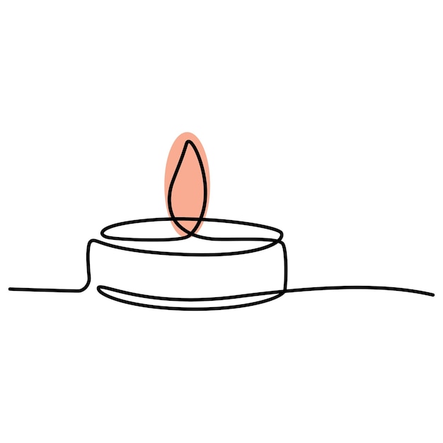 Arte de dibujo continuo de una línea de ilustración vectorial de vela