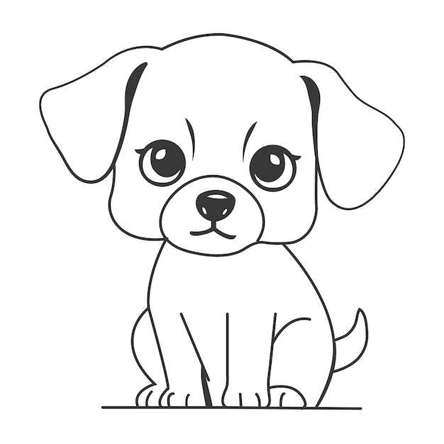 El arte del dibujo de la línea de asiento del perro