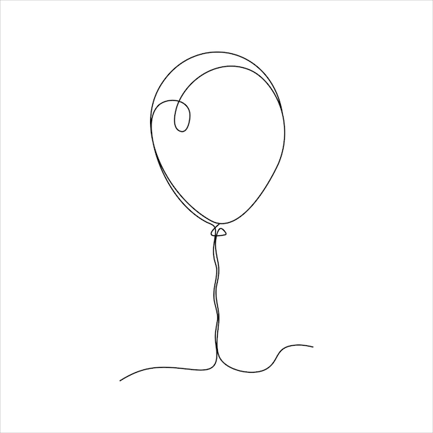 arte de dibujo de línea continua de globo