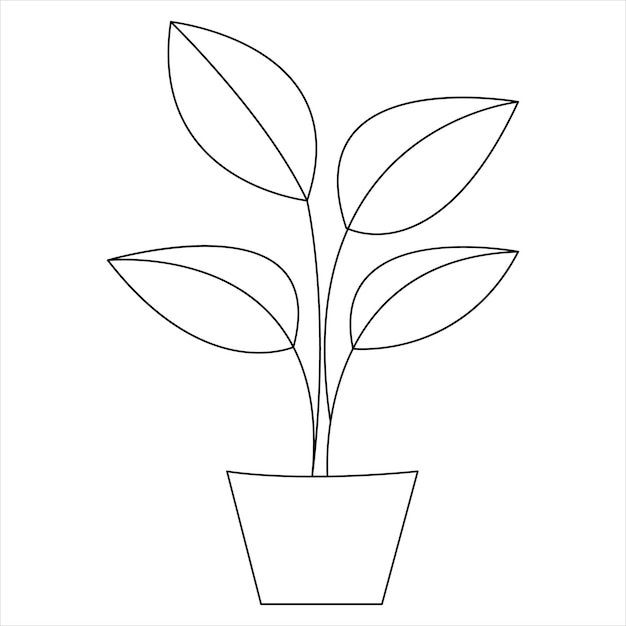 Arte de dibujo de línea única continua de árbol e ilustración vectorial de estilo árbol