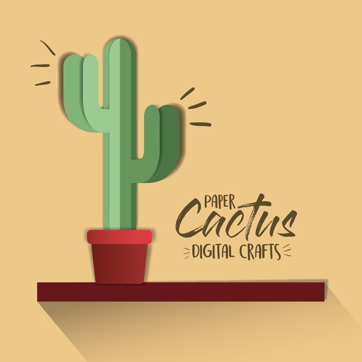 Vector arte digital de cactus de papel