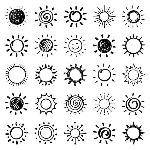 Arte digital dibujado a mano Ilustración vectorial Iconos elementos de diseño Fondo