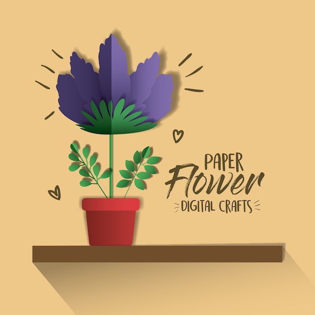 Arte digital de flores de papel