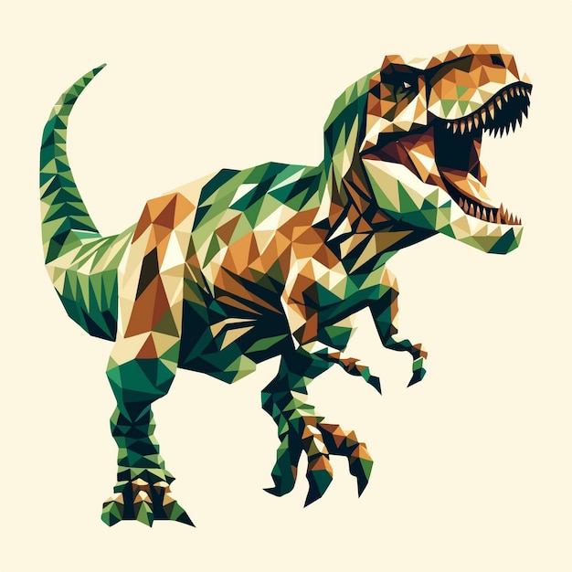 arte digital moderno geométrico de los dinosaurios
