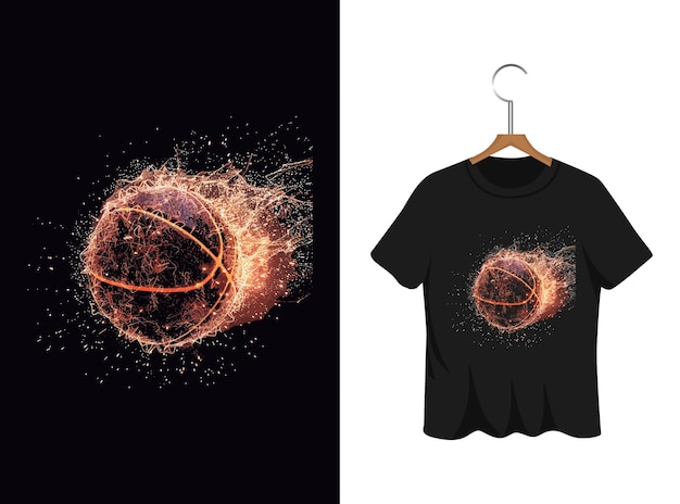 Vector arte de diseño de camisetas de baloncesto en explosión