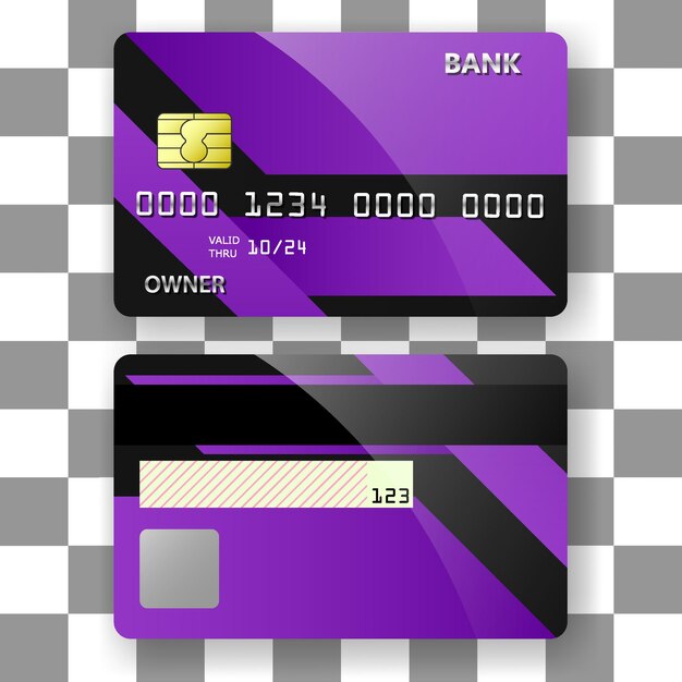 Vector arte de diseño de cubierta púrpura de fondo de plantilla de tarjeta bancaria