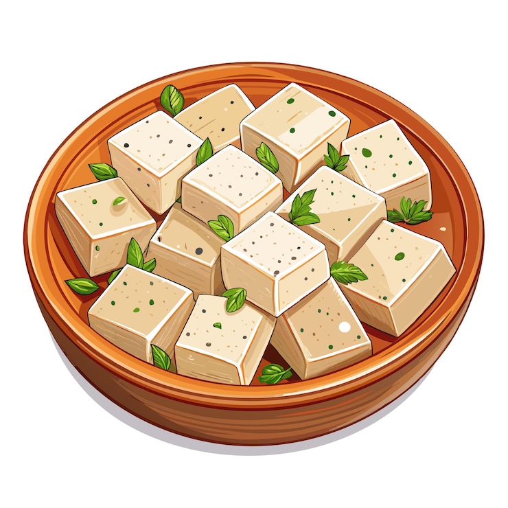Vector arte de diseño de diseño vectorial de alimentos lácteos de paneer