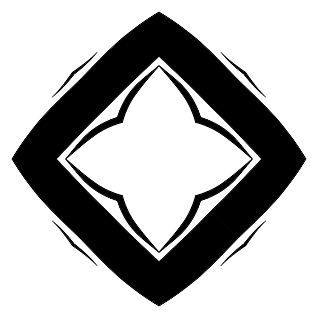 Arte de diseño de elementos gráficos en blanco y negro vector gratuito