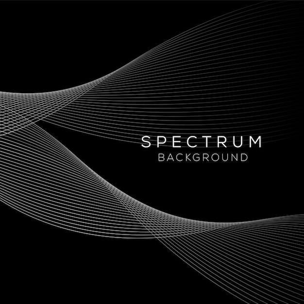 Arte de diseño de fondo de espectro abstracto. Diseño de vector de fondo de espectro de onda negra moderna.