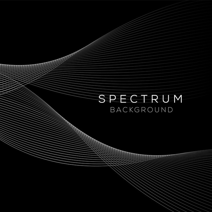 Arte de diseño de fondo de espectro abstracto. Diseño de vector de fondo de espectro de onda negra moderna.