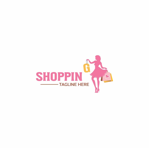 Arte de diseño de logotipo de compras