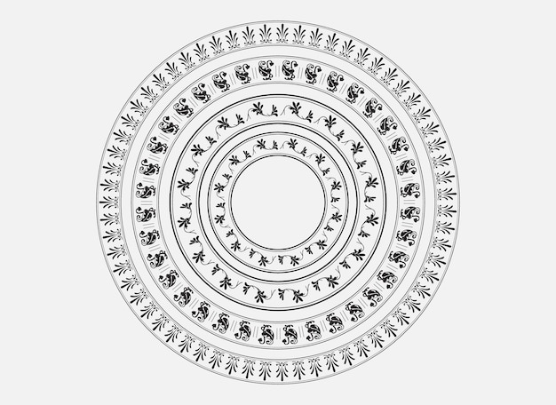 Arte de diseño de mandala de borde vectorial