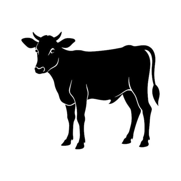 Arte de diseño de la silhueta vectorial de la vaca