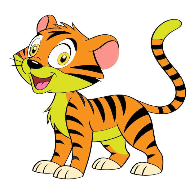Arte de diseño de tigres de dibujos animados