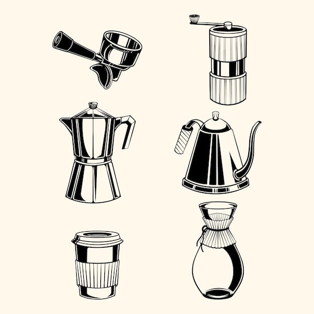arte de diseño vectorial de activos de café