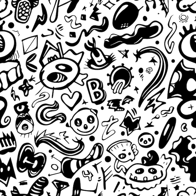 El arte del doodle monocromático lúdico