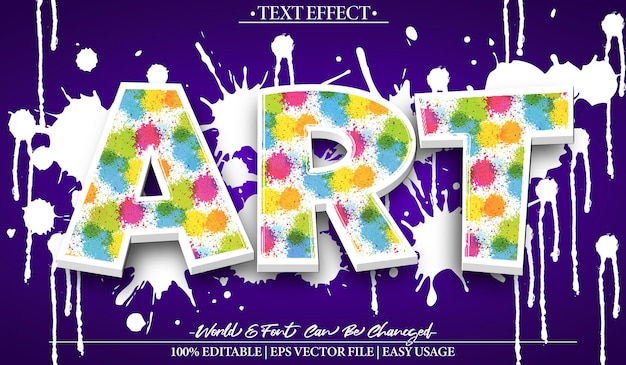 Arte Efecto de texto vectorial Editable Alfabeto Color Pincel de colores
