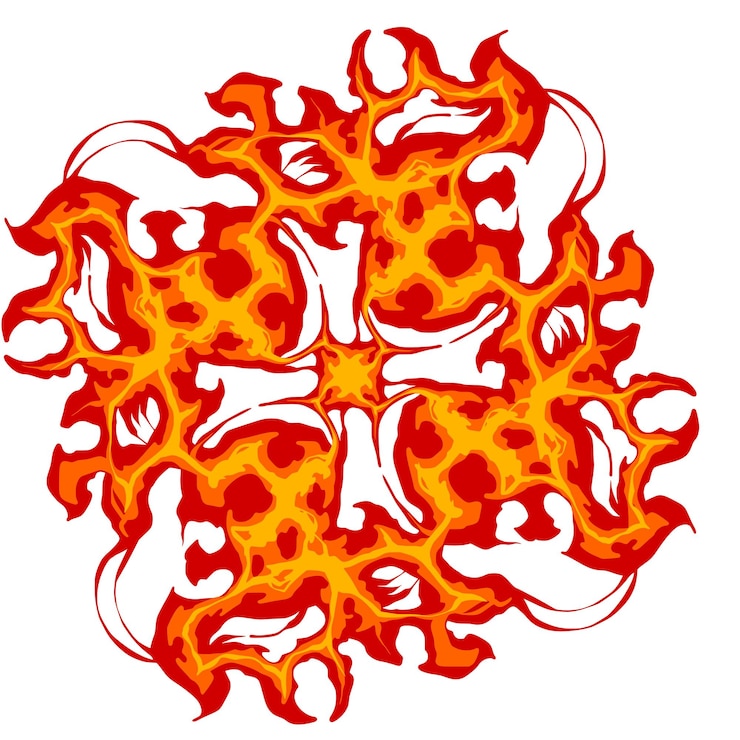 Vector arte de elemento de ornamento de fuego