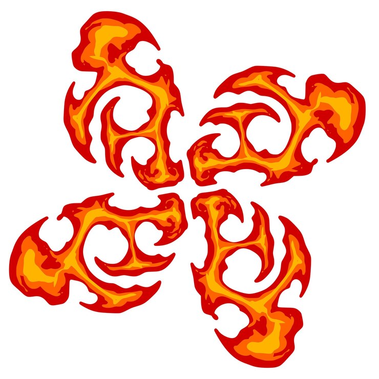 Vector arte de elemento de ornamento de fuego