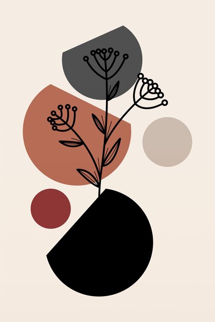 Arte estético abstracto de mujer bohemia para impresión y fines digitales Resumen Botani Decoración de arte de pared Boho flor Decoración de pared Póster imprimible Flor Arte de la pared Decoración del hogar Póster