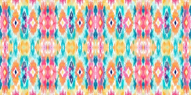Arte étnico abstracto ikat patrón sin costuras colorido en la gente tribal bordado patrón étnico colorido