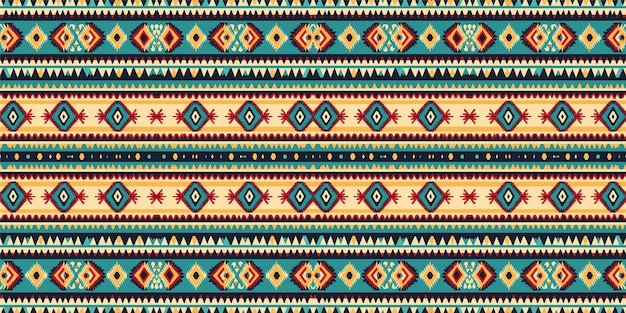 Arte étnico abstracto ikat patrón sin costuras colorido en la gente tribal bordado patrón étnico colorido